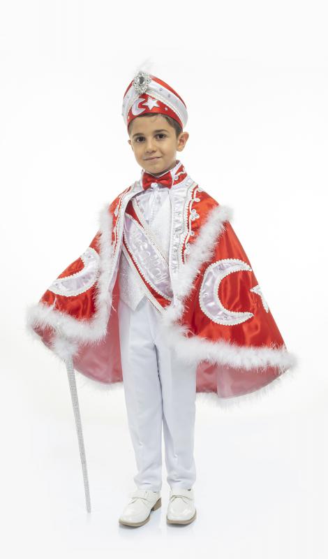 Ay Yıldız Türk Bayraklı Pelerin Sünnet Kıyafeti