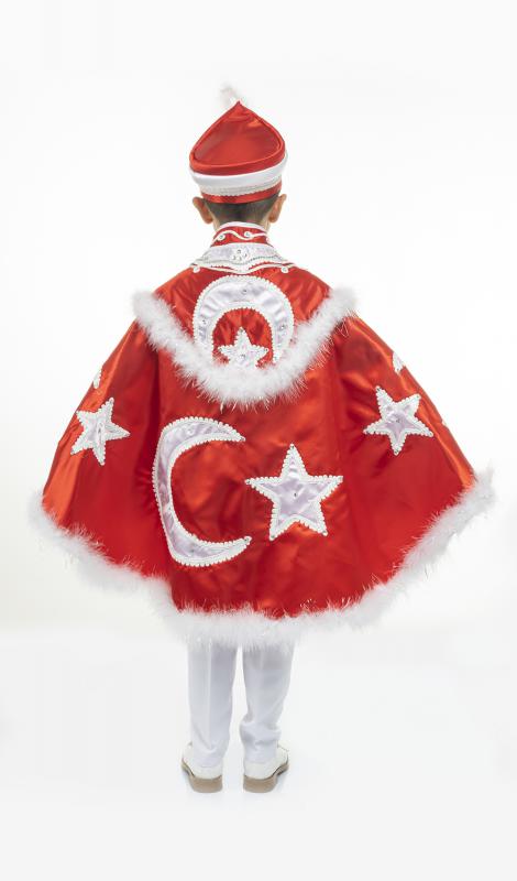 Ay Yıldız Türk Bayraklı Pelerin Sünnet Kıyafeti