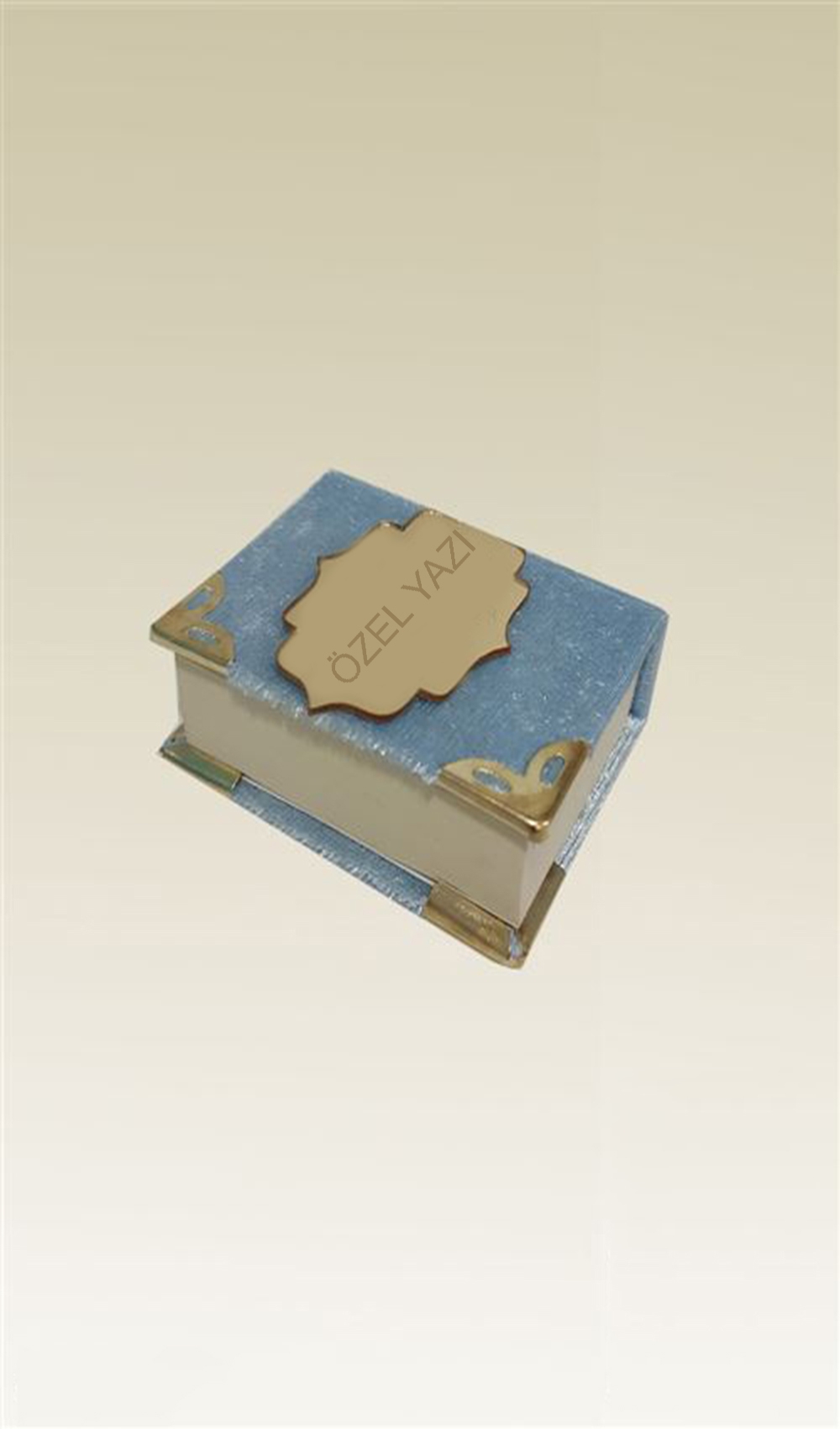 Mini Kuran-ı Kerim 5,5x4,5 cm Kadife Kaplı Pleksi İsme Özel
