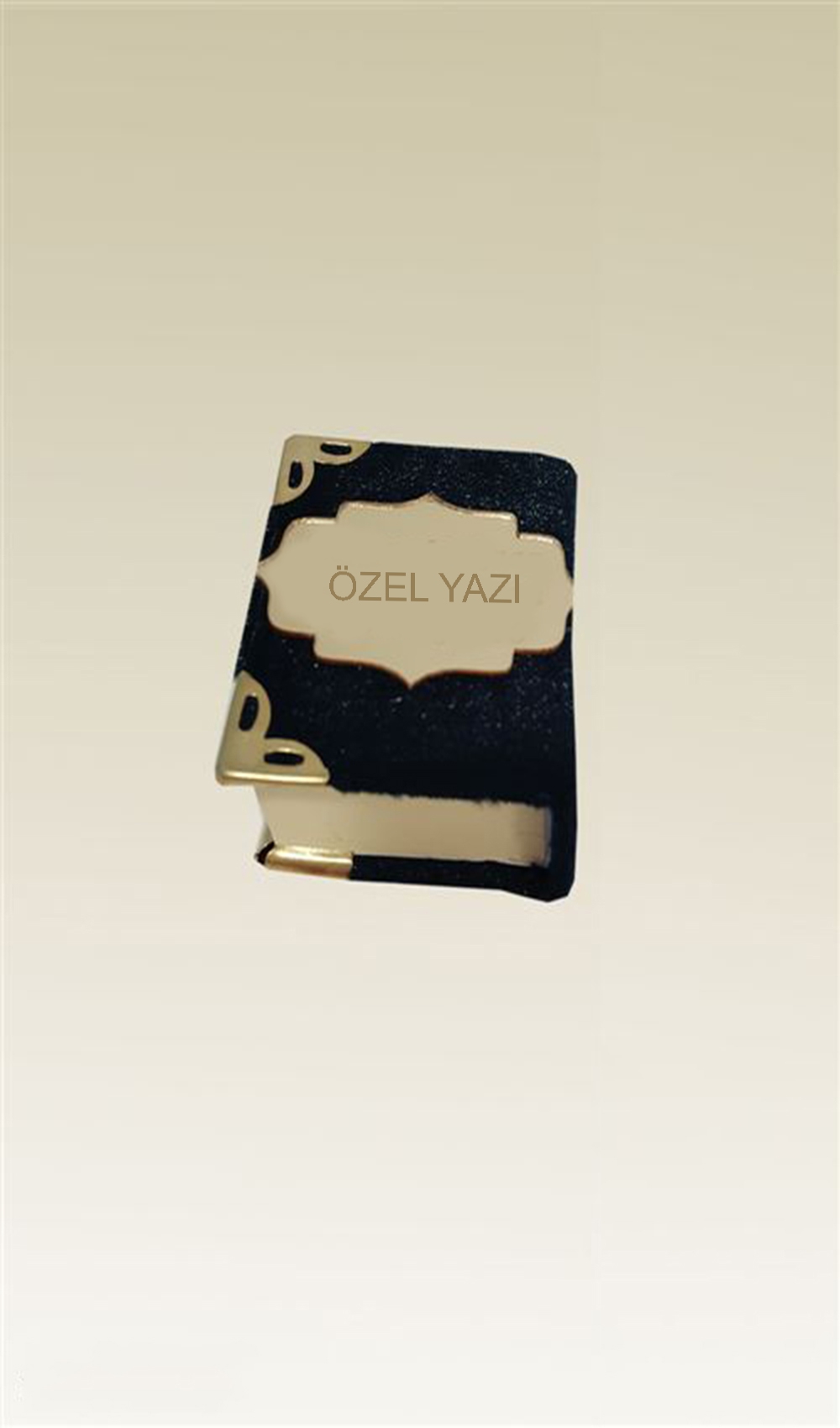 Mini Kuran-ı Kerim 4,5x5,5 cm İsme Özel Pleksi Kadife Kaplı