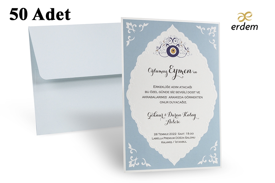 Erdem Sünnet Davetiyesi 80924 Sünnet Düğün Davetiyesi