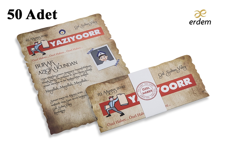 Erdem Sünnet Davetiyesi 80947 Sünnet Düğün Davetiyesi